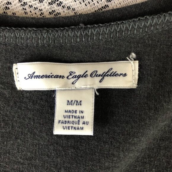 Women's American Eagle Outfitters gun metal gray blouse with shark bite hemline. - Picture 10 of 13
